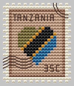 Tanzania Postage Stamp - Cross Stitch Pattern
