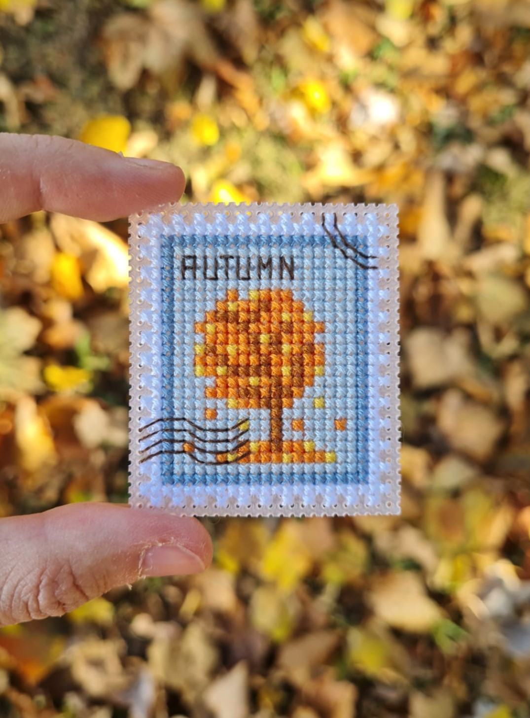 Autumn Postage Stamp - Cross Stitch Pattern