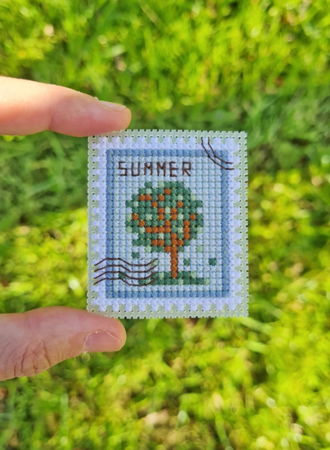 Summer Postage Stamp - Cross Stitch Pattern