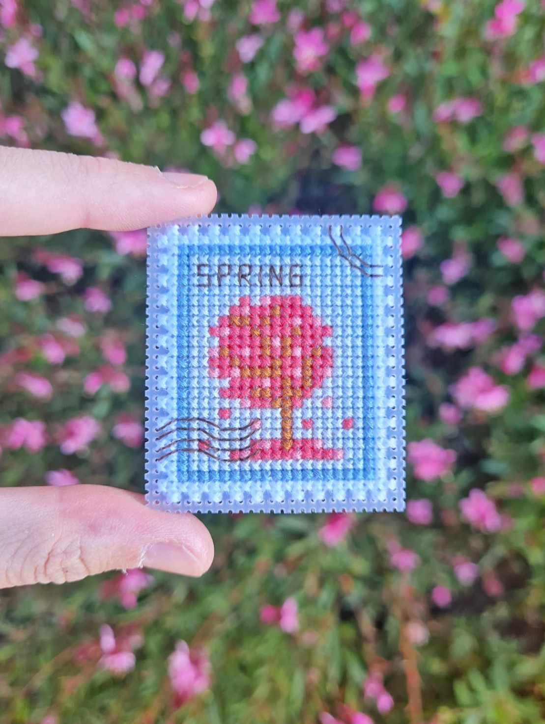 Spring Postage Stamp - Cross Stitch Pattern