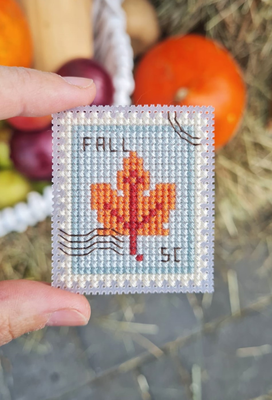 Maple Leaf Postage Stamp - Cross Stitch Pattern