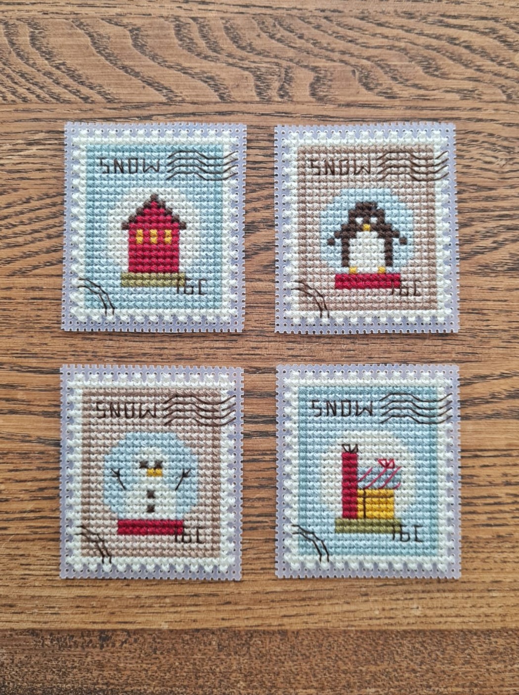 Snow Globe Postage Stamp - Cross Stitch Pattern