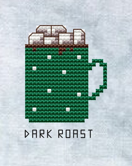 Dark Roast Coffee Mug - Cross Stitch Pattern