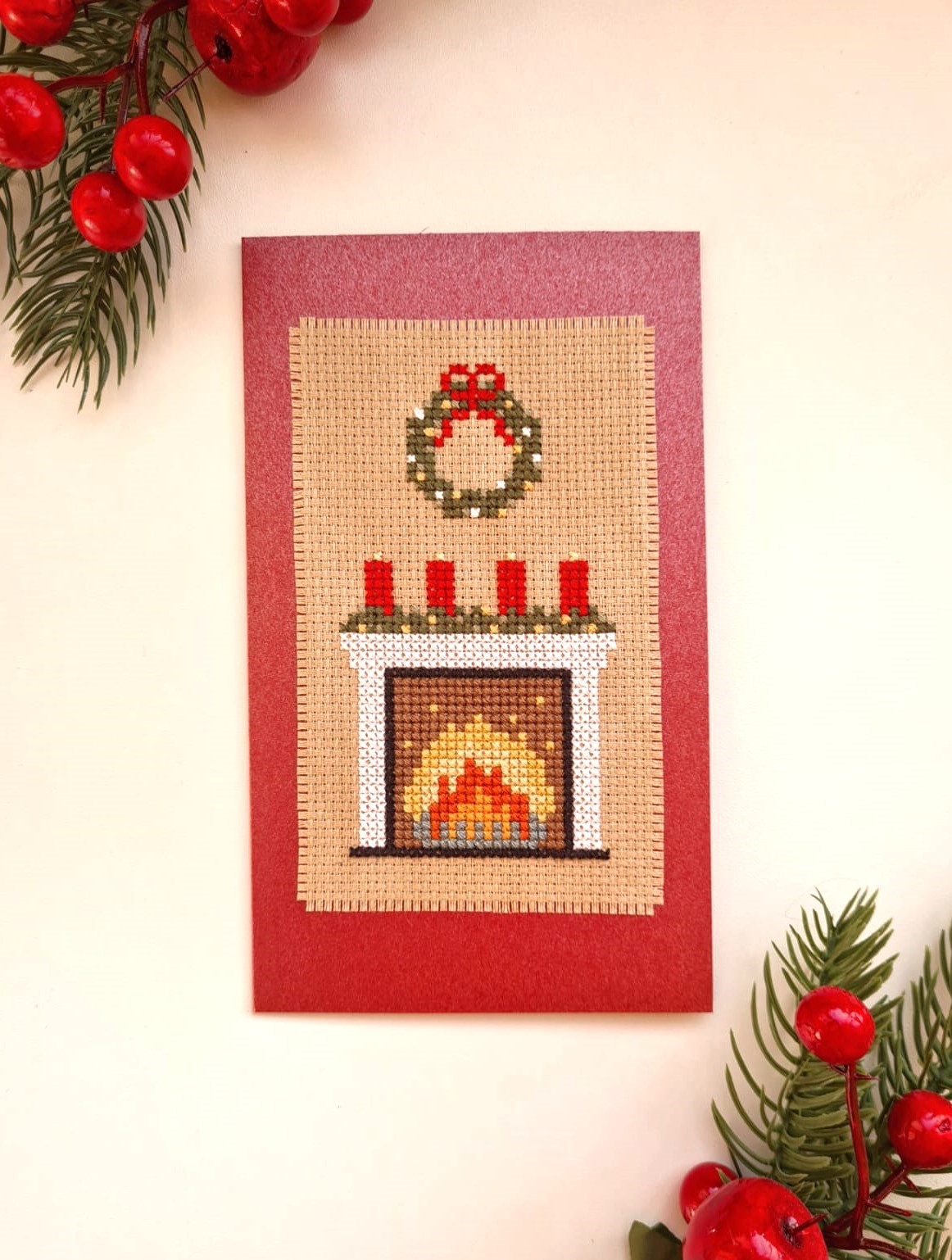 Christmas Fireplace - Cross Stitch Pattern