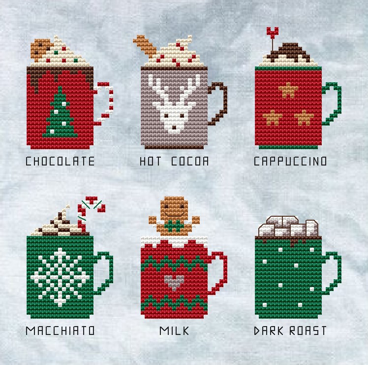 Christmas Mugs - Cross Stitch Pattern