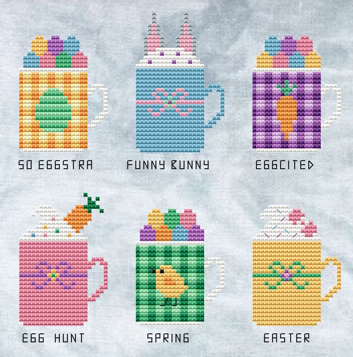 Easter Mugs - Cross Stitch Pattern