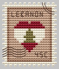Lebanon Postage Stamp - Cross Stitch Pattern