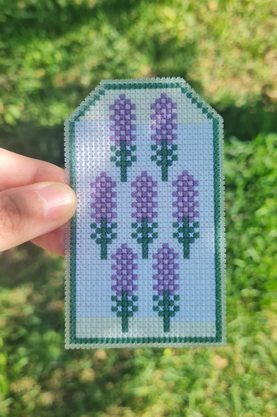 Lavender Flowers Tag 3 - Cross Stitch Pattern