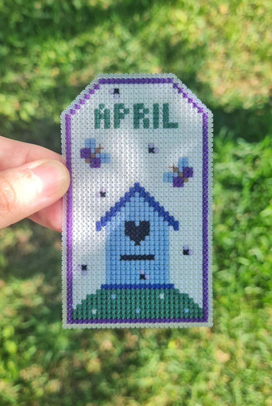 Spring Birdhouse Tag - Cross Stitch Pattern
