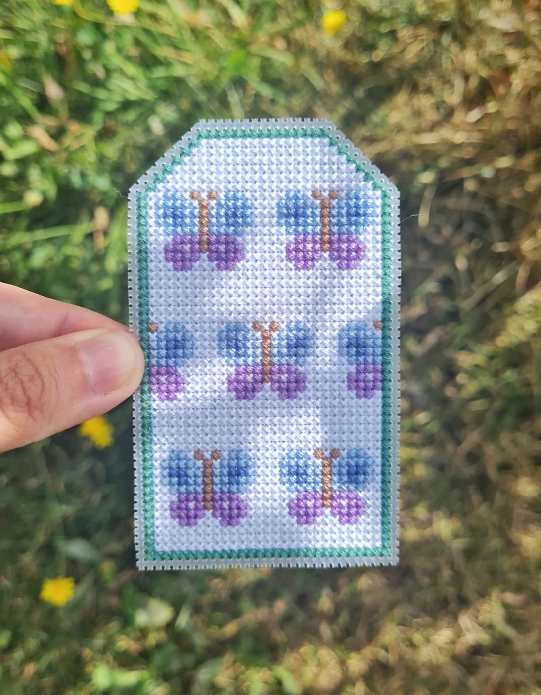 Spring Butterflies Tag - Cross Stitch Pattern