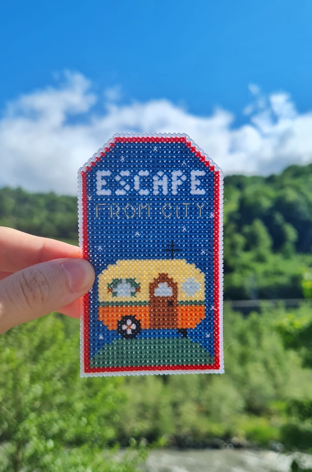 Escape From City Tag - Cross Stitch Pattern