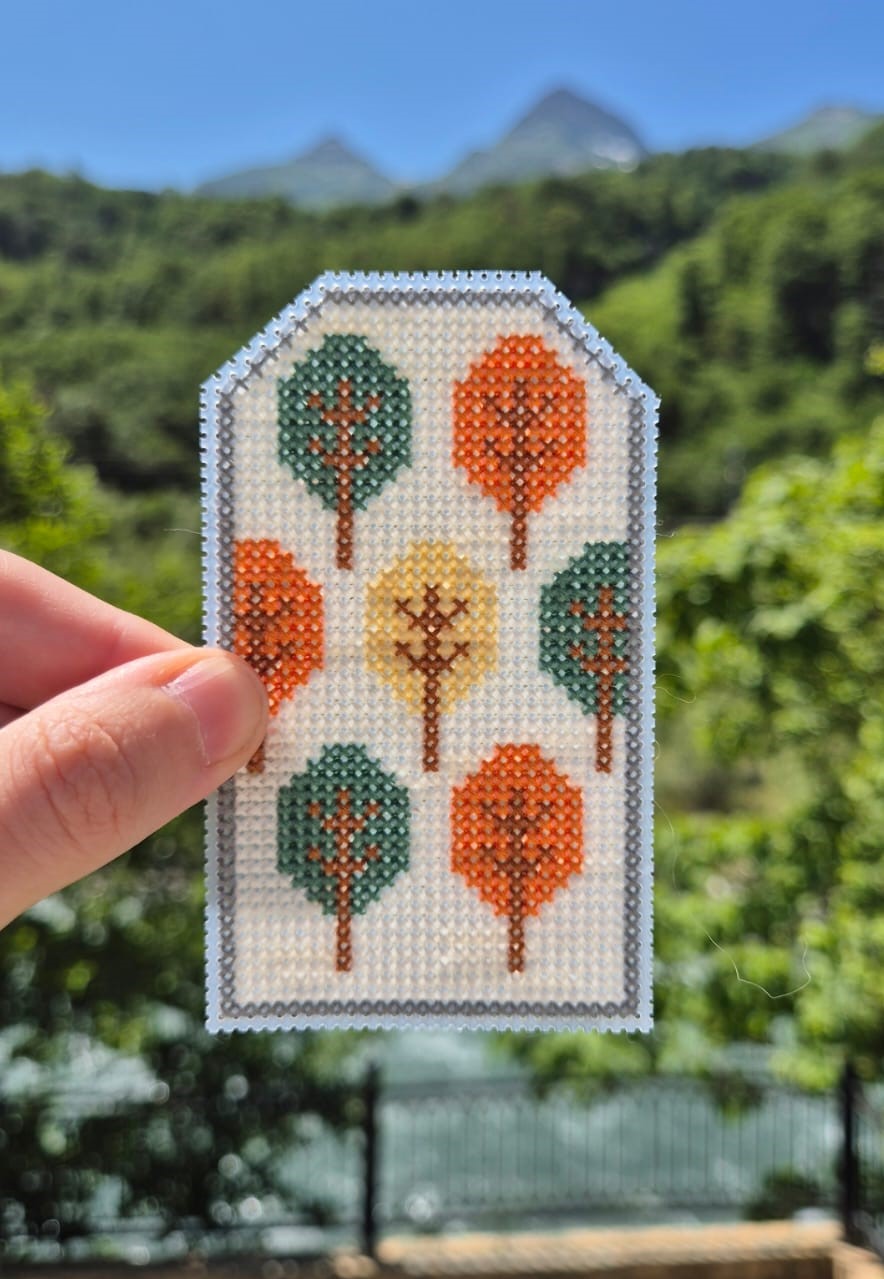 Summer Trees Tag - Cross Stitch Pattern