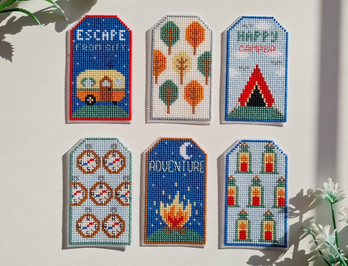 Camping Tags - Cross Stitch Pattern