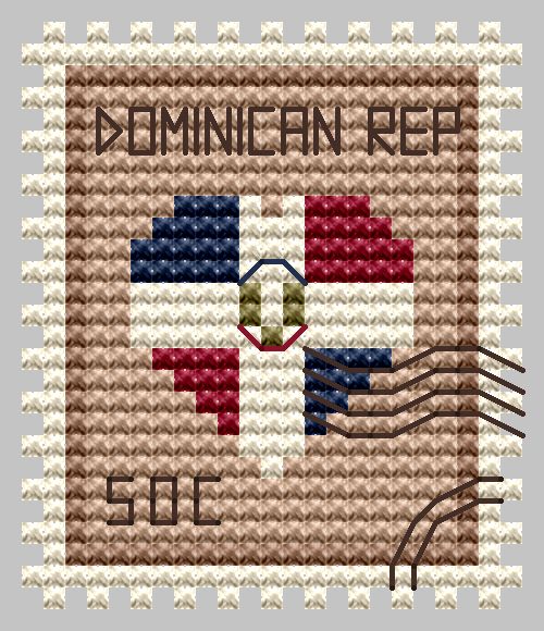 Dominican Republic Postage Stamp - Cross Stitch Pattern