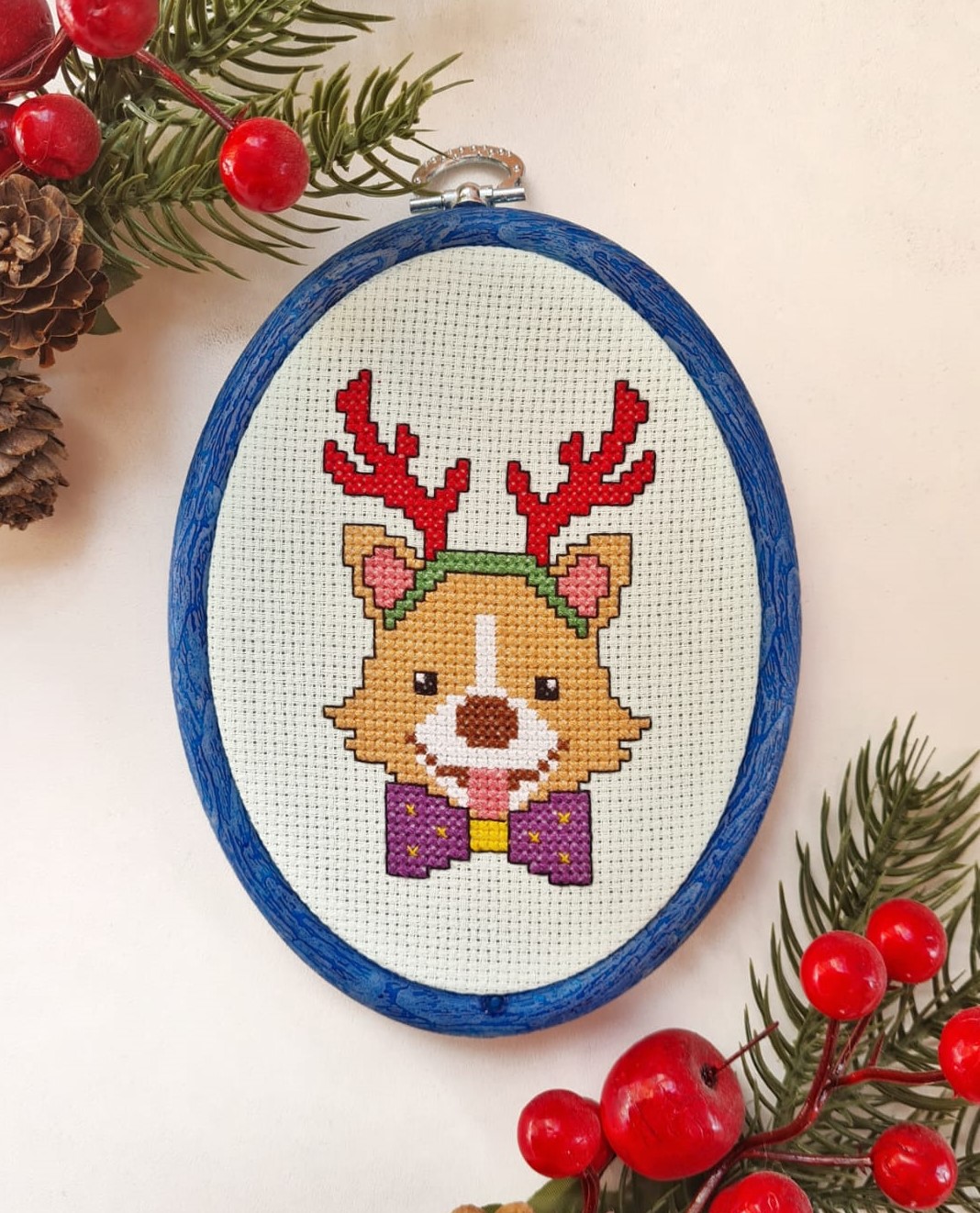 Christmas Corgi Boy - Cross Stitch Pattern