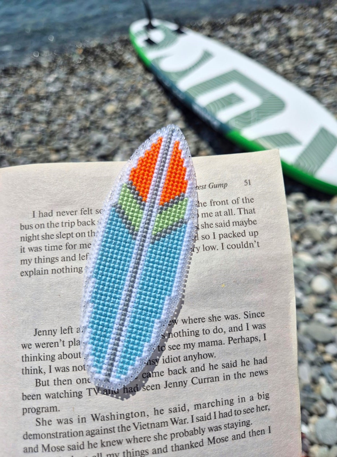 Orange Surfboard - Cross Stitch Pattern
