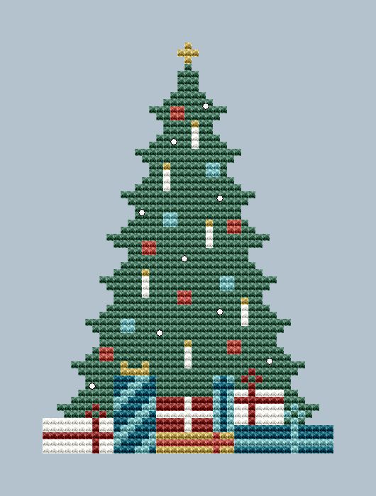 Christmas Tree ( with presents) - Cross Stitch Pattern
