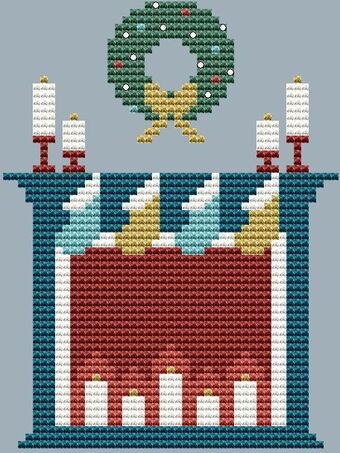 Fireplace - Christmas Cross Stitch Pattern