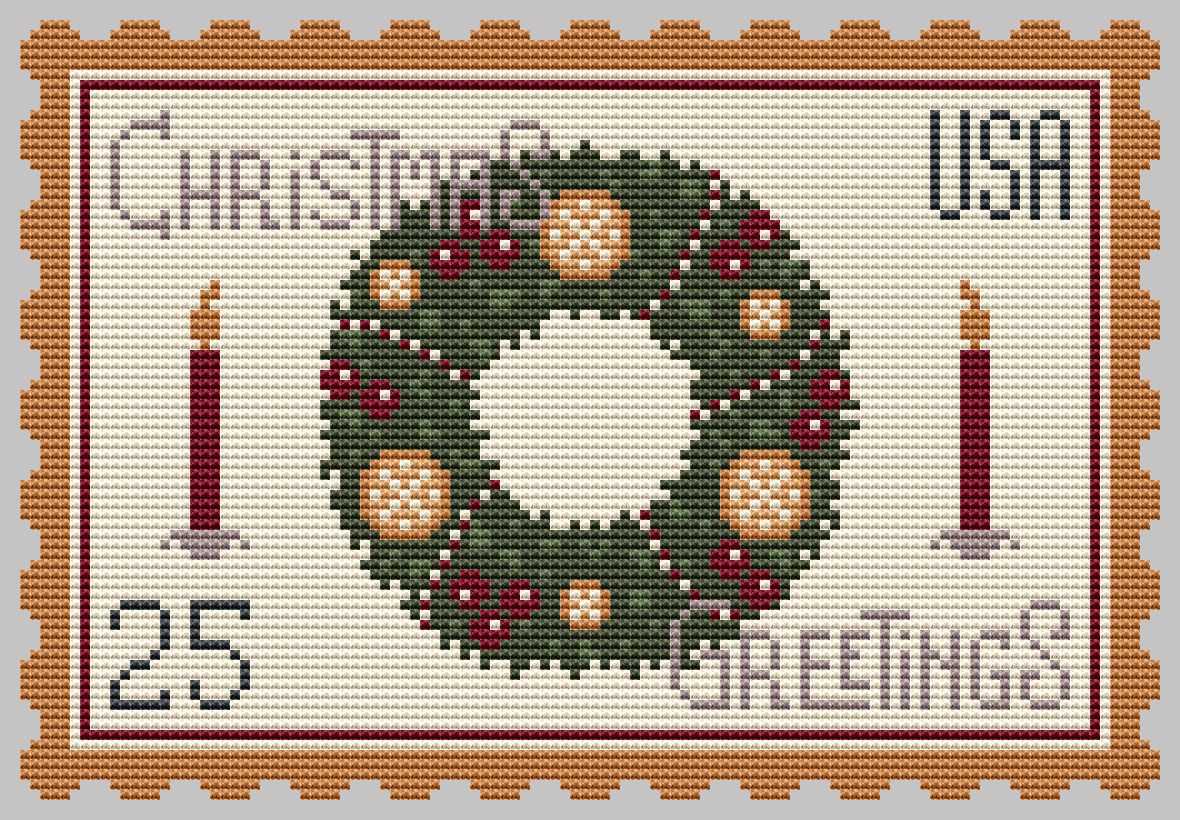 Christmas Stamp - Cross Stitch Pattern