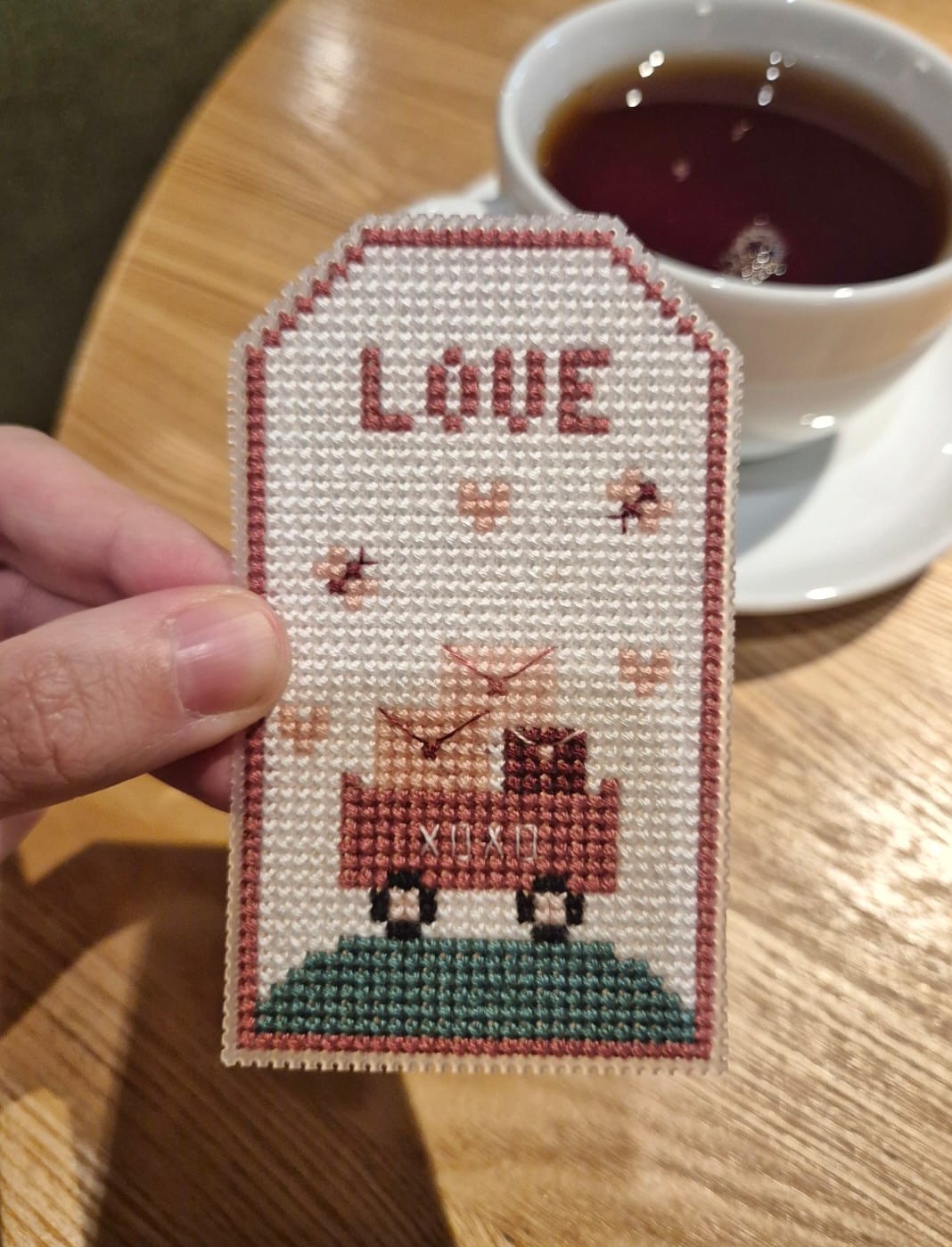 Valentine's Day Letters Tag - Cross Stitch Pattern