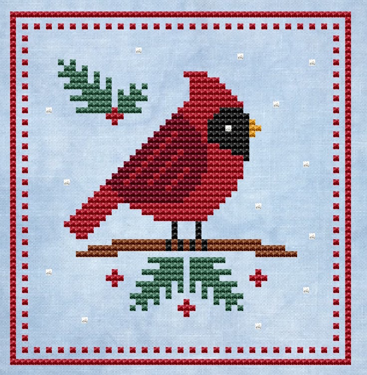 Christmas Cardinal - Cross Stitch Pattern