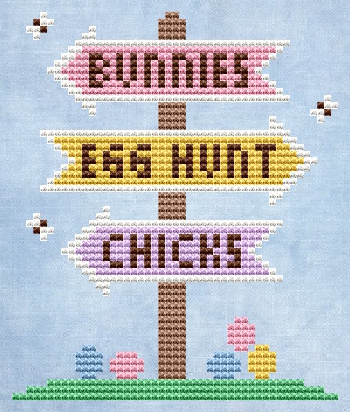Egg Hunt - Easter Cross Stitch Pattern