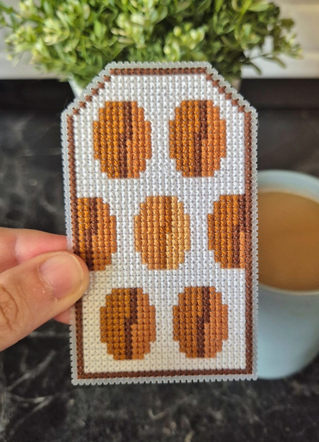 Coffee Beans Tag - Cross Stitch Pattern