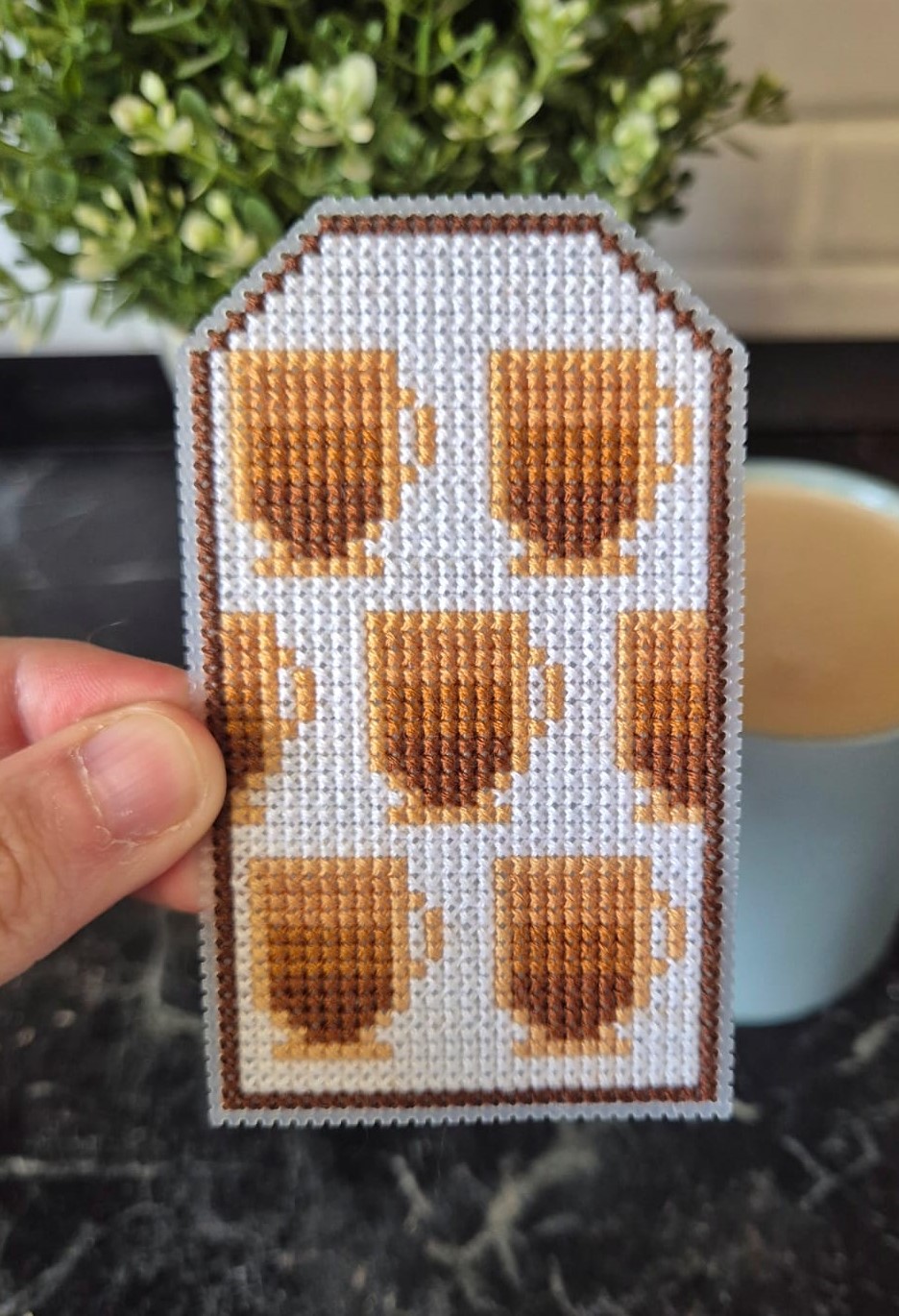 Coffee Latte Tag - Cross Stitch Pattern