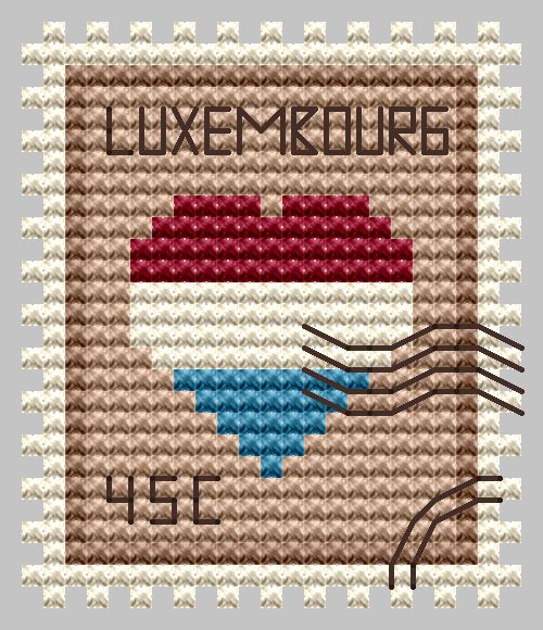 Luxembourg Postage Stamp - Cross Stitch Pattern