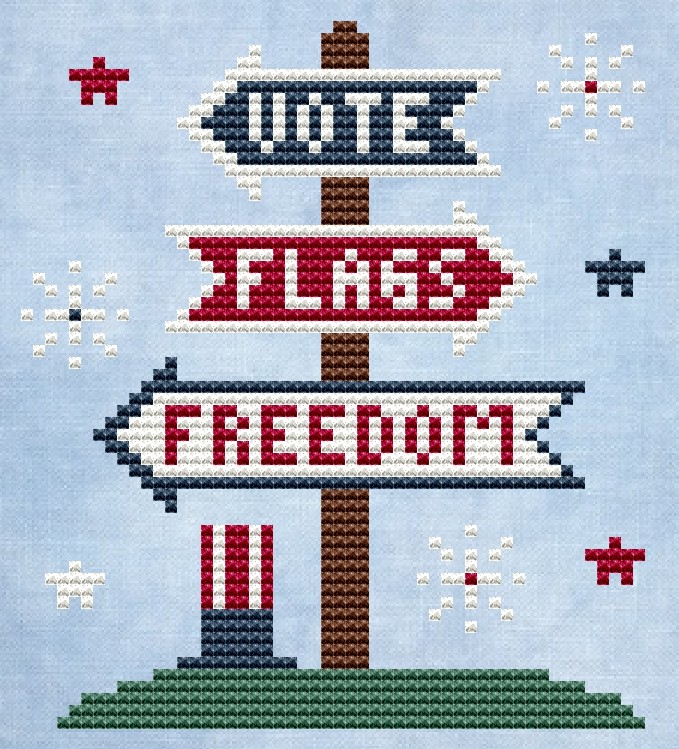 Patriotic Sign - Cross Stitch Pattern