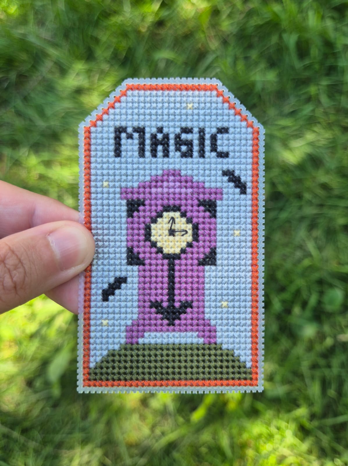 Witching Time Tag - Halloween Cross Stitch Pattern