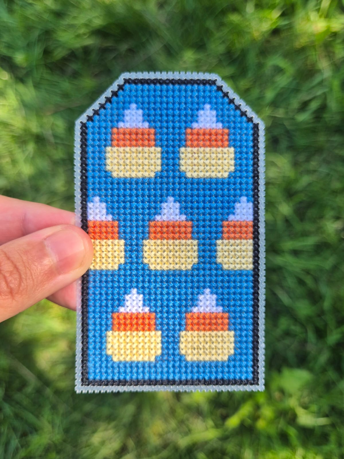 Candy Corn Tag - Halloween Cross Stitch Pattern