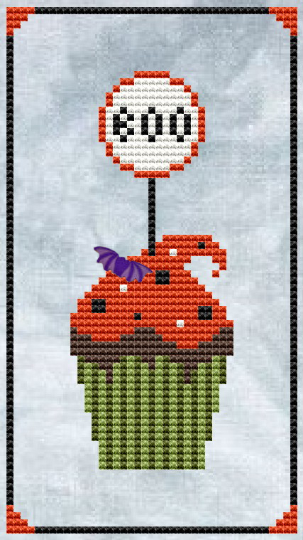 Halloween Cupcake - Cross Stitch Pattern