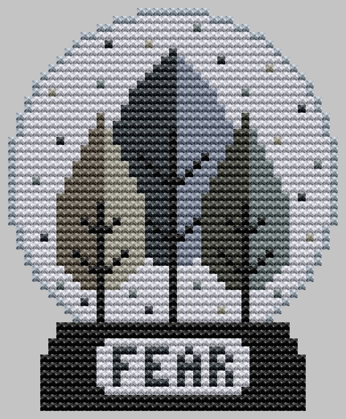 Snow Globe Halloween - Cross Stitch Pattern