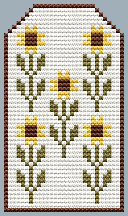 Sunflowers Tag - Thanksgiving Cross Stitch Pattern