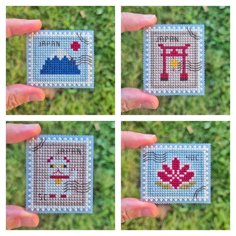Japanese Postage Stamps - Cross Stitch Pattern