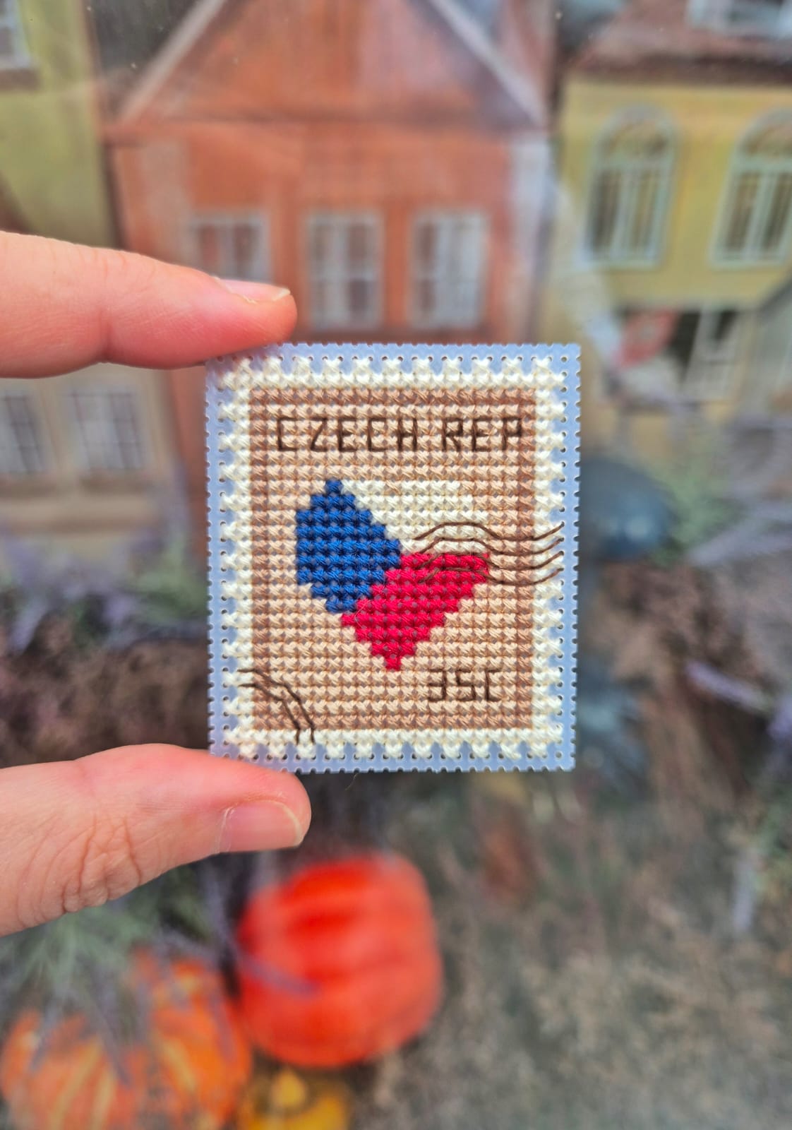 Czech Rep. Postage Stamp - Cross Stitch Pattern