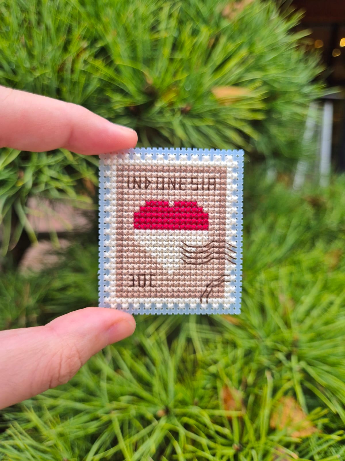 Indonesia Postage Stamp - Cross Stitch Pattern