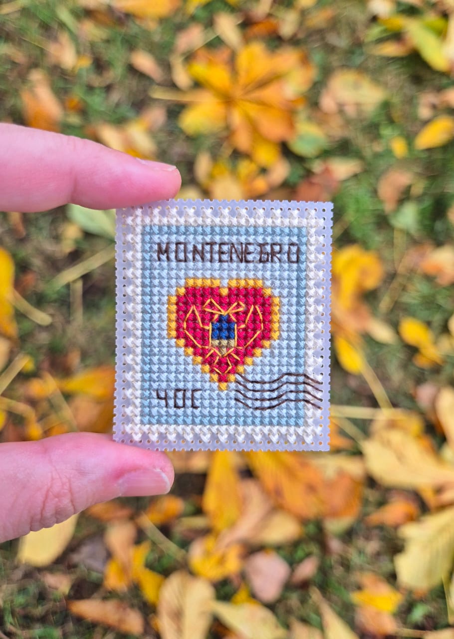 Montenegro Postage Stamp - Cross Stitch Pattern