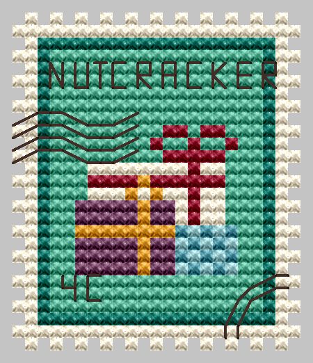Nutcracker Christmas Gifts Postage - Cross Stitch Pattern