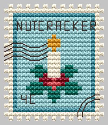 Nutcracker Christmas Candle Postage - Cross Stitch Pattern