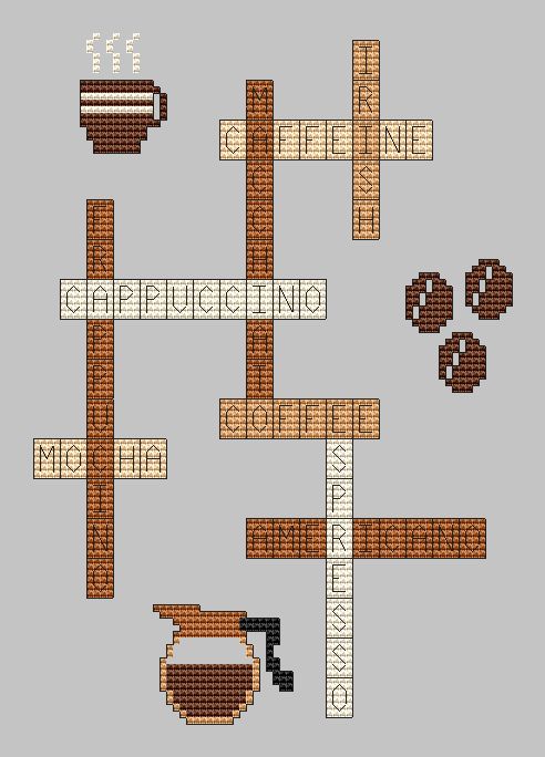 Coffee Crossword - Cross Stitch Pattern