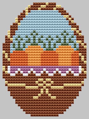 Easter Basket Carrots - Cross Stitch Pattern