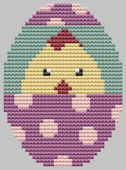 Easter Egg Chick - Cross Stitch Pattern