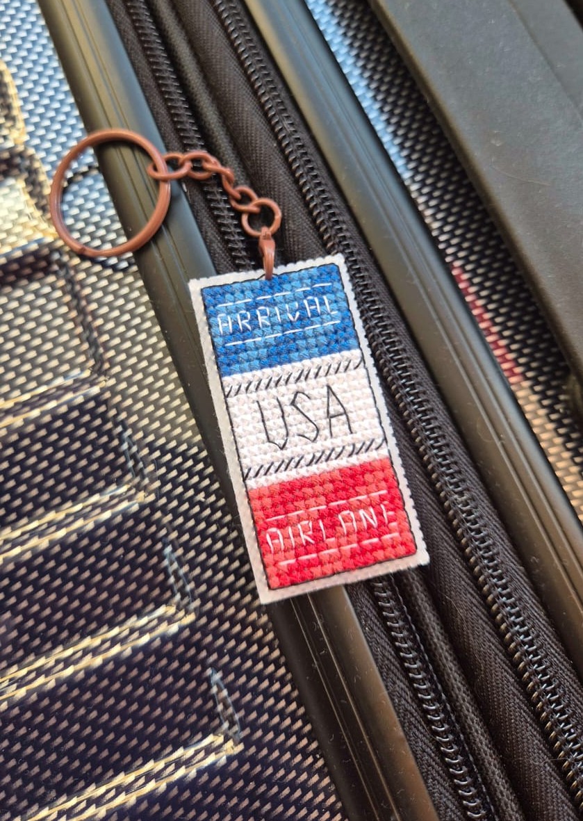 USA Travel Tag - Cross Stitch Pattern