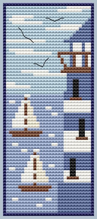 Lighthouse Bookmark - Cross Stitch Pattern, zoomed in. Select this picture to zoom back out.
