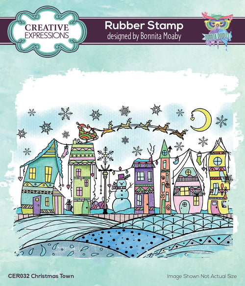 Christmas Town - Rubber Stamp