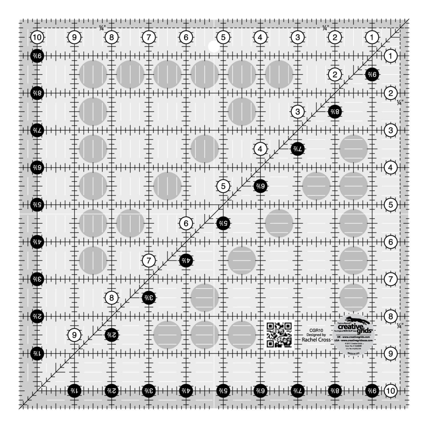 Creative Grids Square Quilt Ruler 10.5"