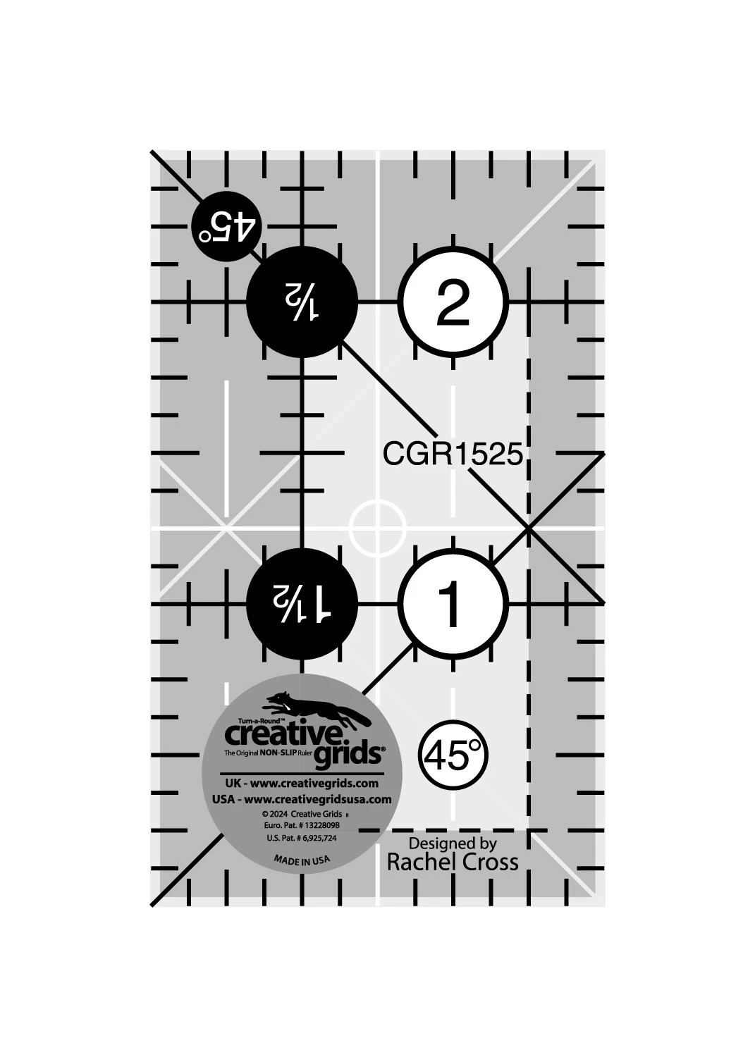 Creative Grids Quilt Ruler 1.5" x 2.5"