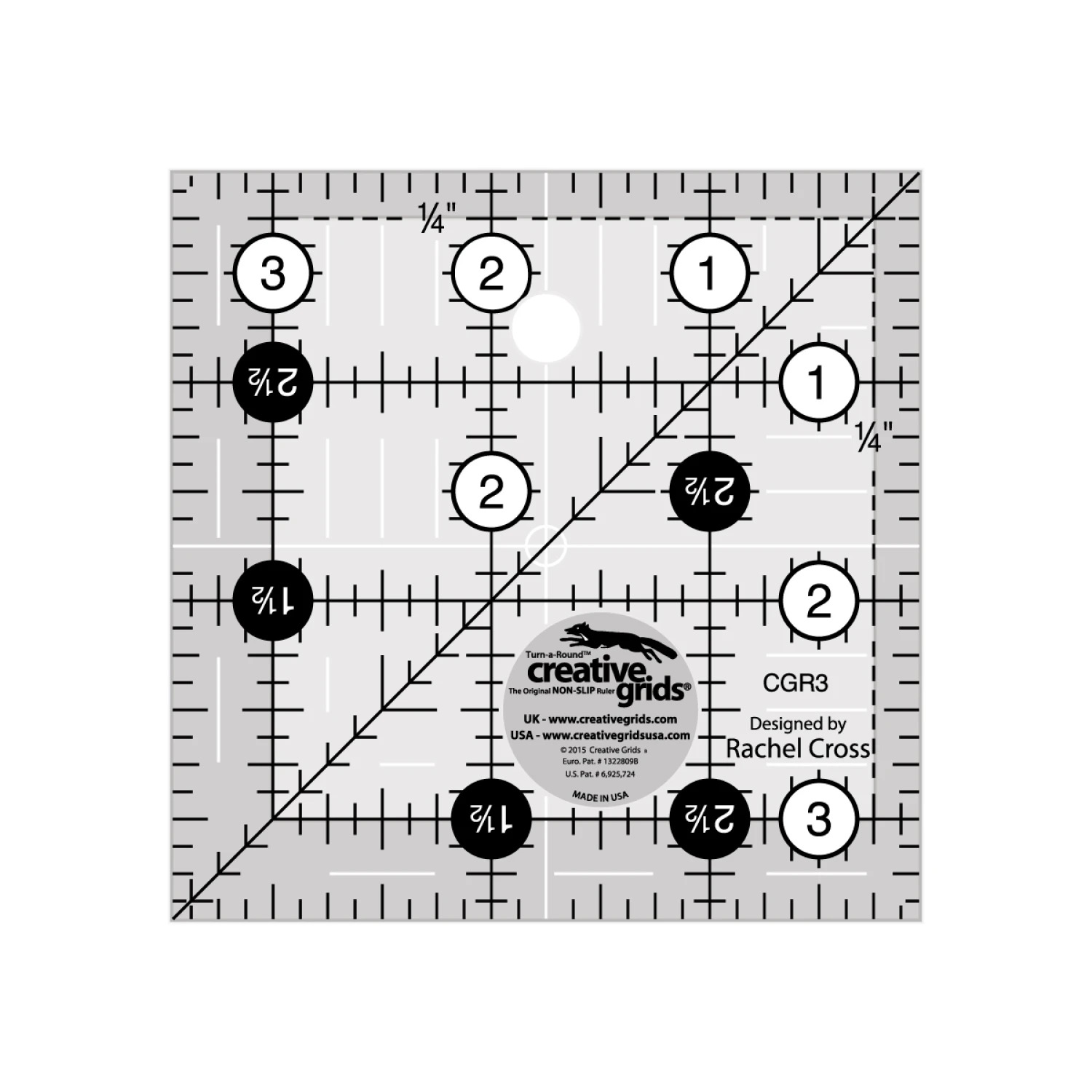 Creative Grids Square Quilt Ruler 3.5"